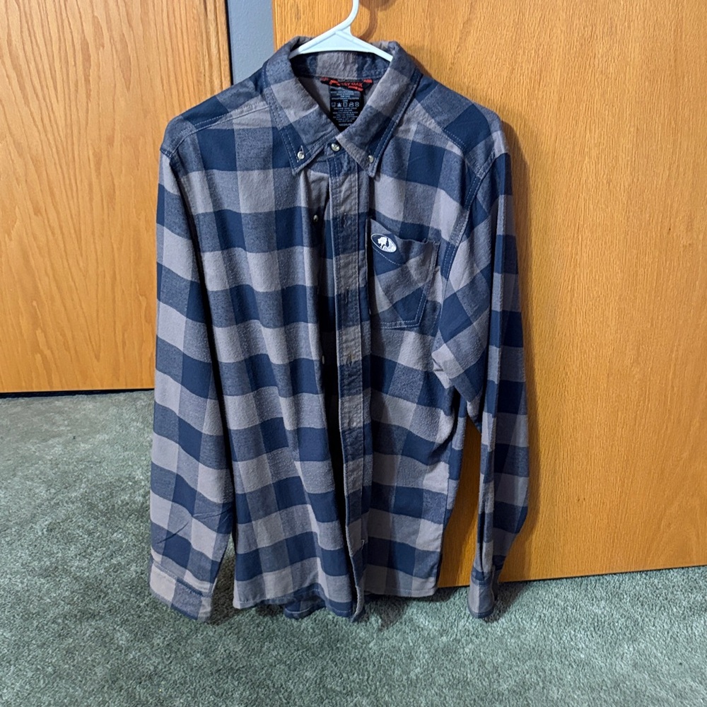 Blue and Gray Checkered Men's Shirt